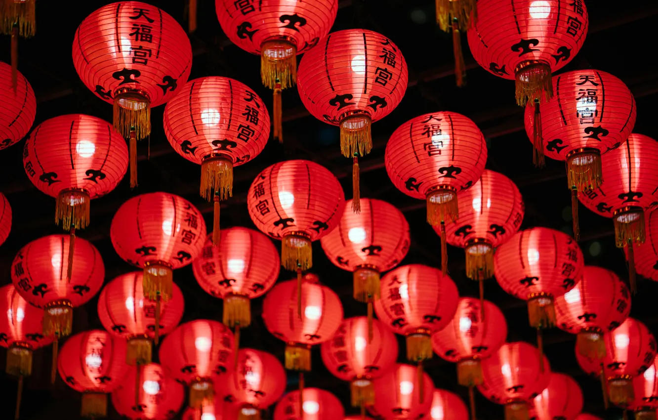 Фото обои свет, красный, light, red, фонарики, Chinese New Year, chinese lanterns, китайский новый год
