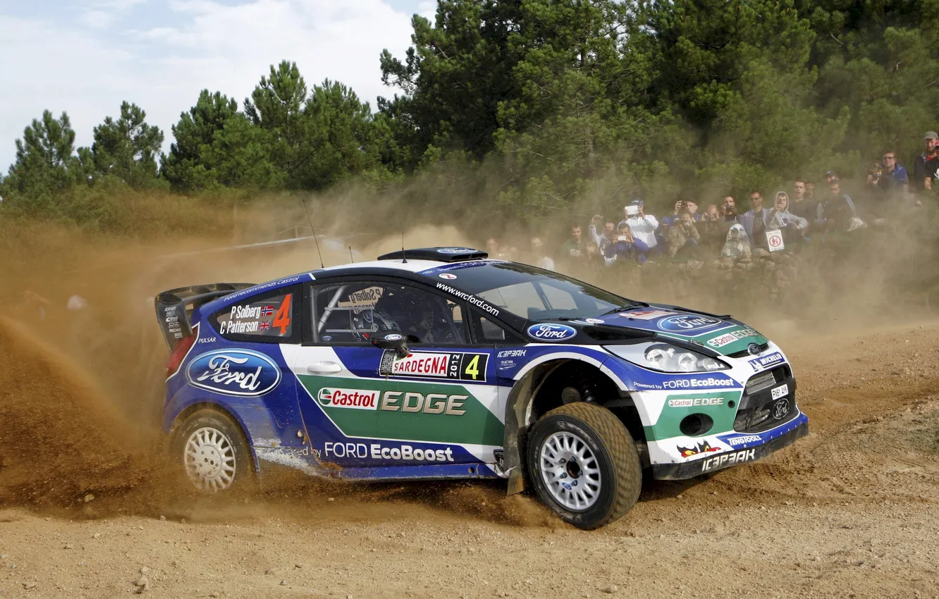 Фото обои Ford, Пыль, Спорт, Люди, Форд, Гонка, WRC, Rally