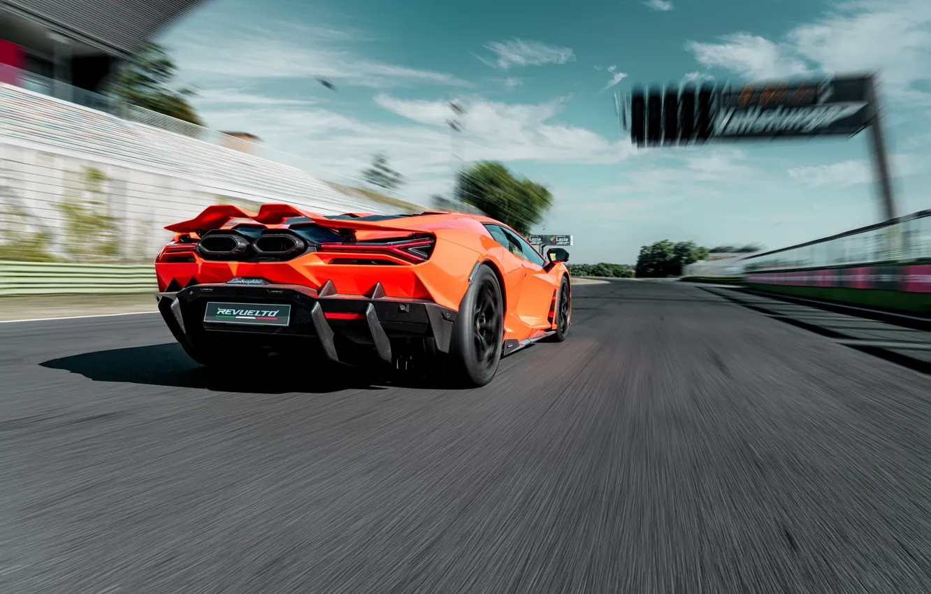 Фото обои Lamborghini, speed, rear view, Revuelto, Lamborghini Revuelto