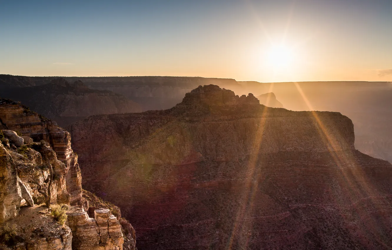 Фото обои солнце, природа, каньон, Arizona, new mexico, grand canyon
