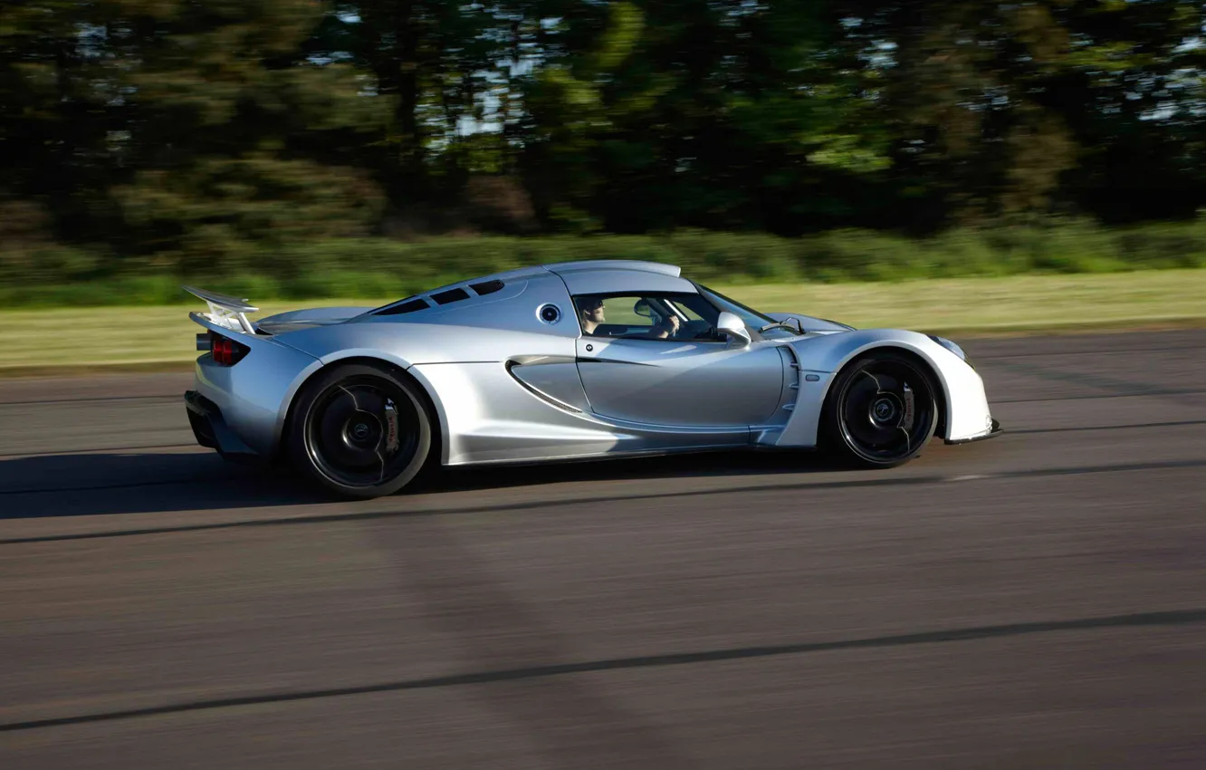 Фото обои скорость, суперкар, вид сбоку, speed, Hennessey, Venom GT