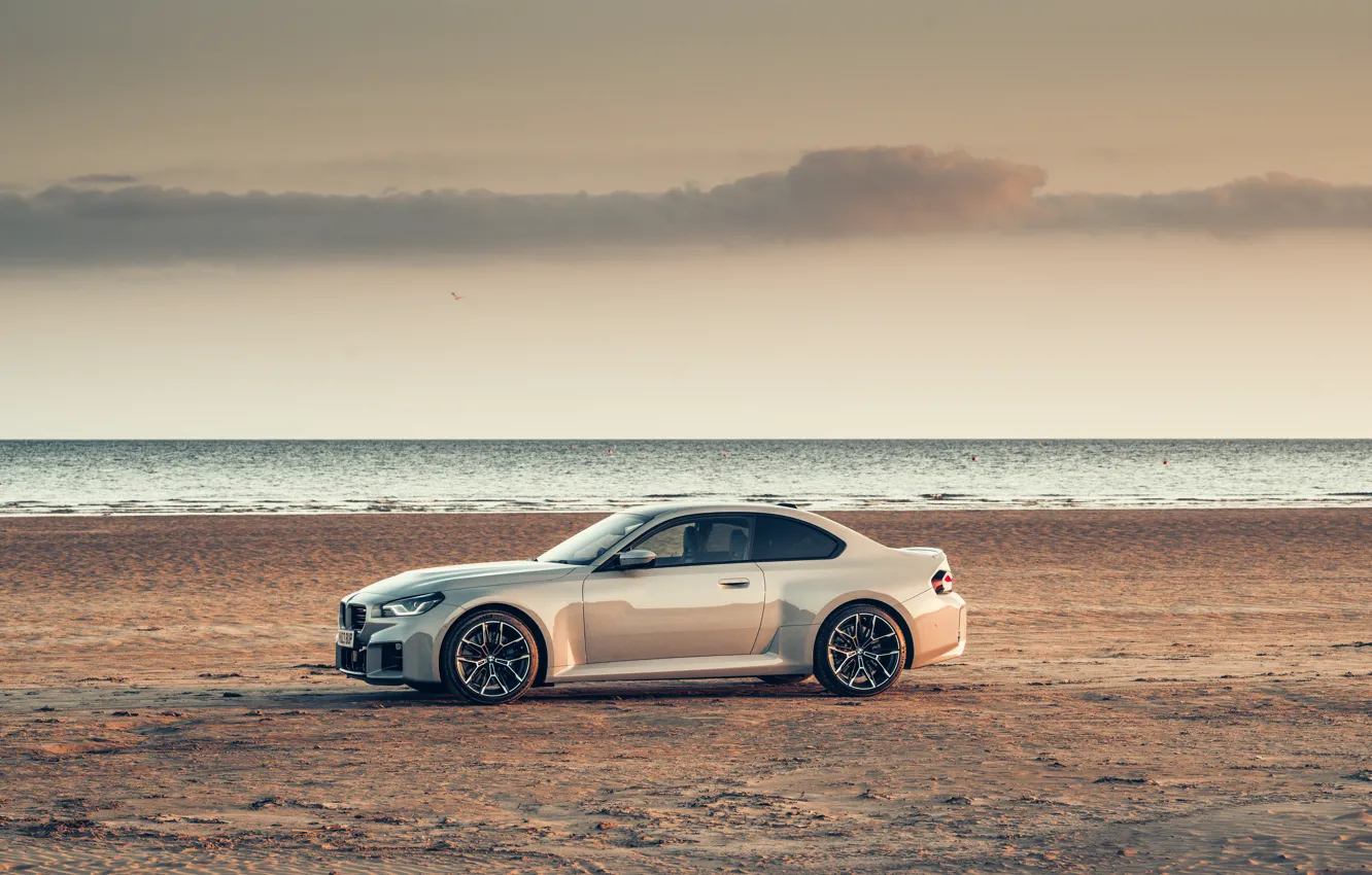 Фото обои car, BMW, beach, sky, sea, sand, M2, BMW M2