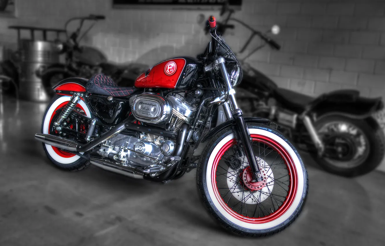 Фото обои мотоцикл, байк, harley davidson, bike, custom, harley, f95