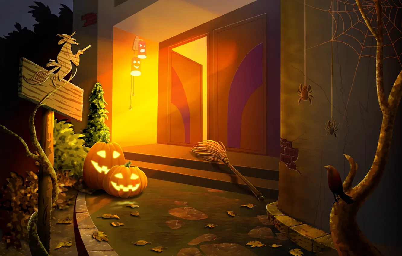 Фото обои тыквы, хэллоуин, halloween, ужастик