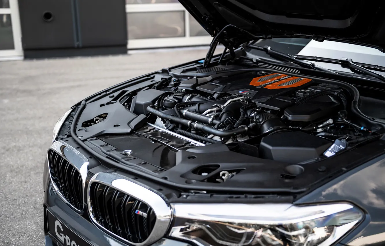 Фото обои двигатель, BMW, седан, G-Power, 2018, BMW M5, четырёхдверный, M5