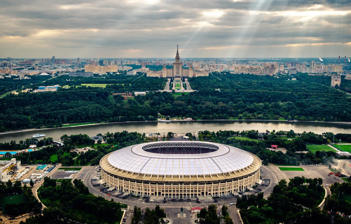 Фото обои Город, Москва, Россия, 2018, Стадион, Luzhniki, Stadium, Лужники