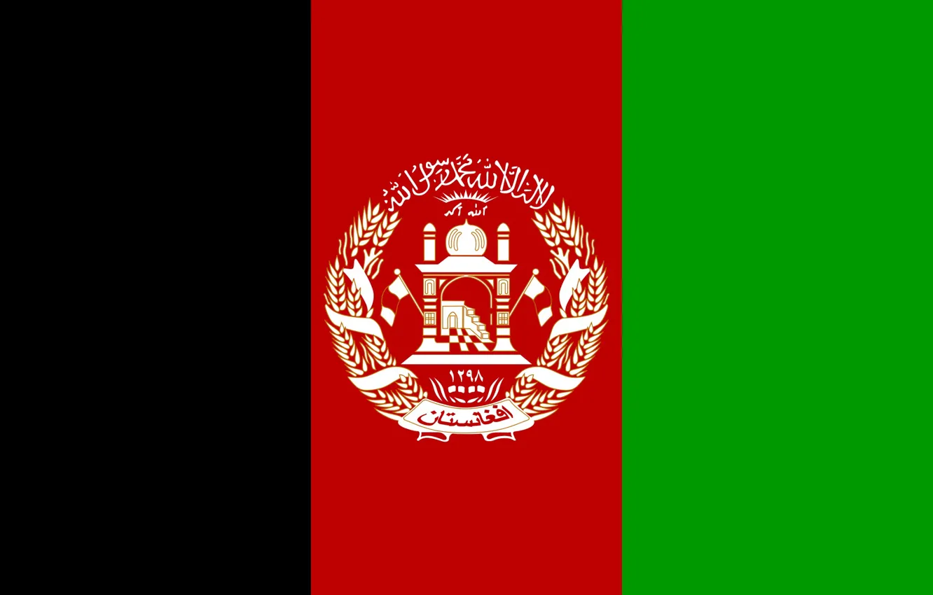 Фото обои green, red, black, flag, afganistan