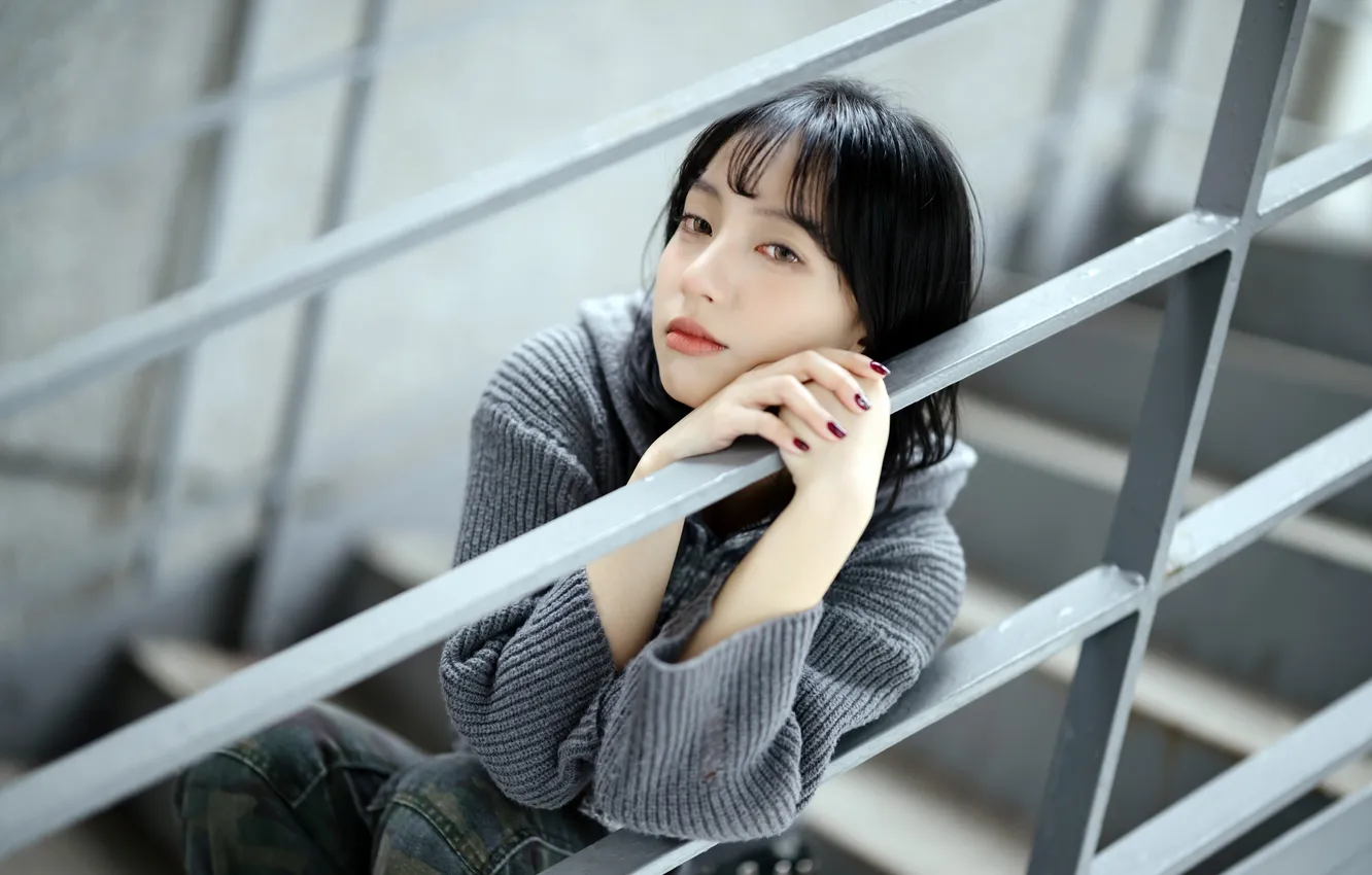 Фото обои девушка, портрет, азиатка