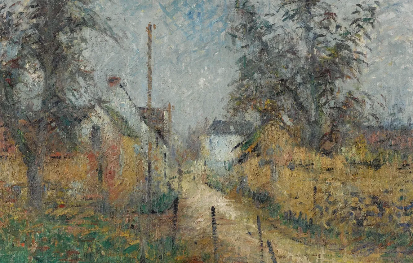 Фото обои пейзаж, картина, Гюстав Луазо, Gustave Loiseau, Ферма в Нормандии