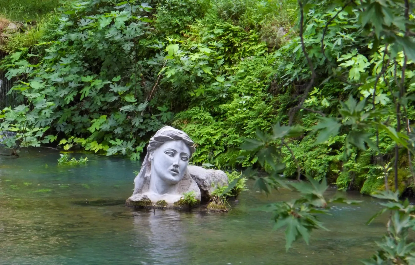 Фото обои nature, lake, statue
