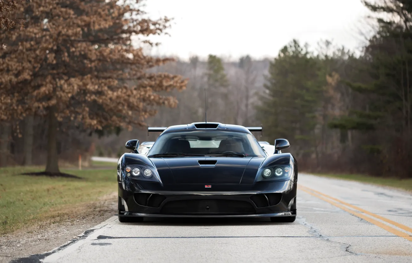Фото обои Saleen, black, Front, Twin Turbo, Saleen S7, Competition pkg
