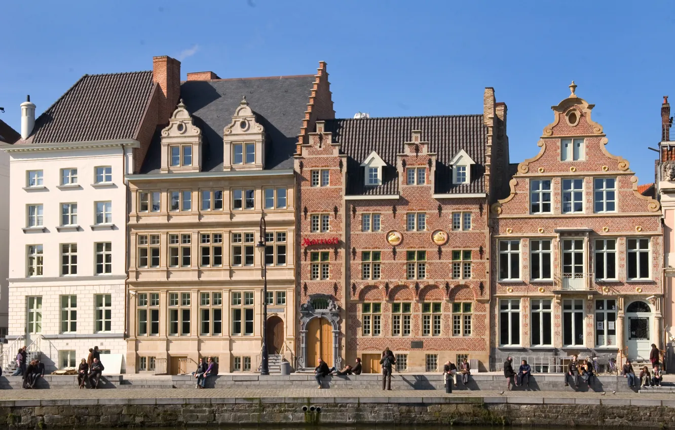 Фото обои дома, Бельгия, архитектура, Гент