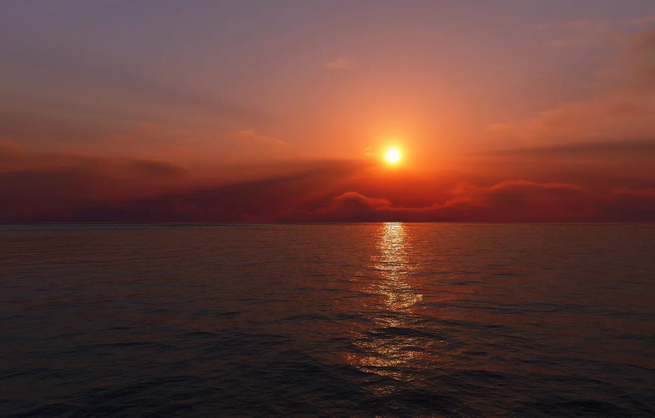 Фото обои sea, nature, sunset