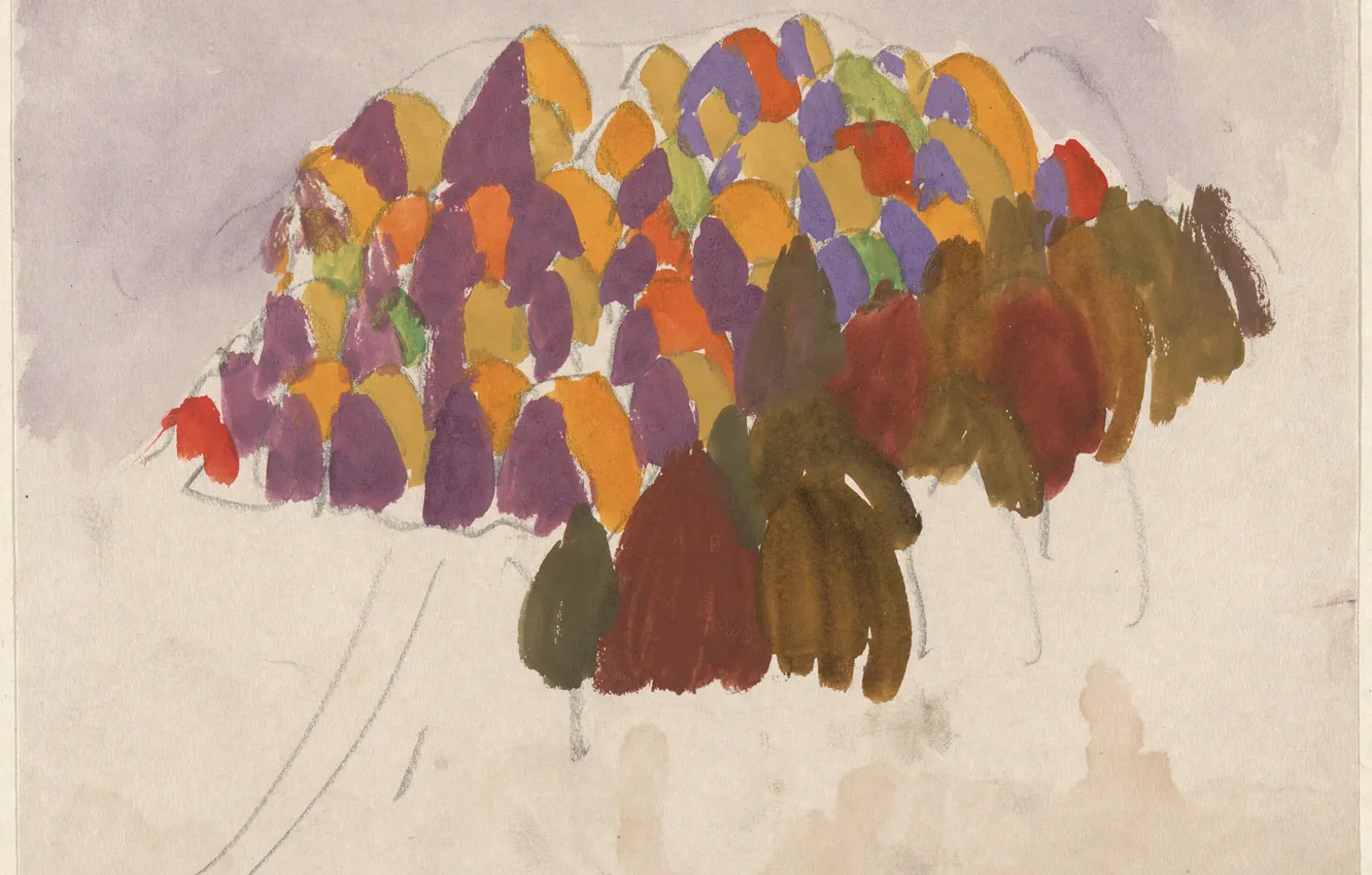 Фото обои 1915, Charles Ephraim Burchfield, October Trees