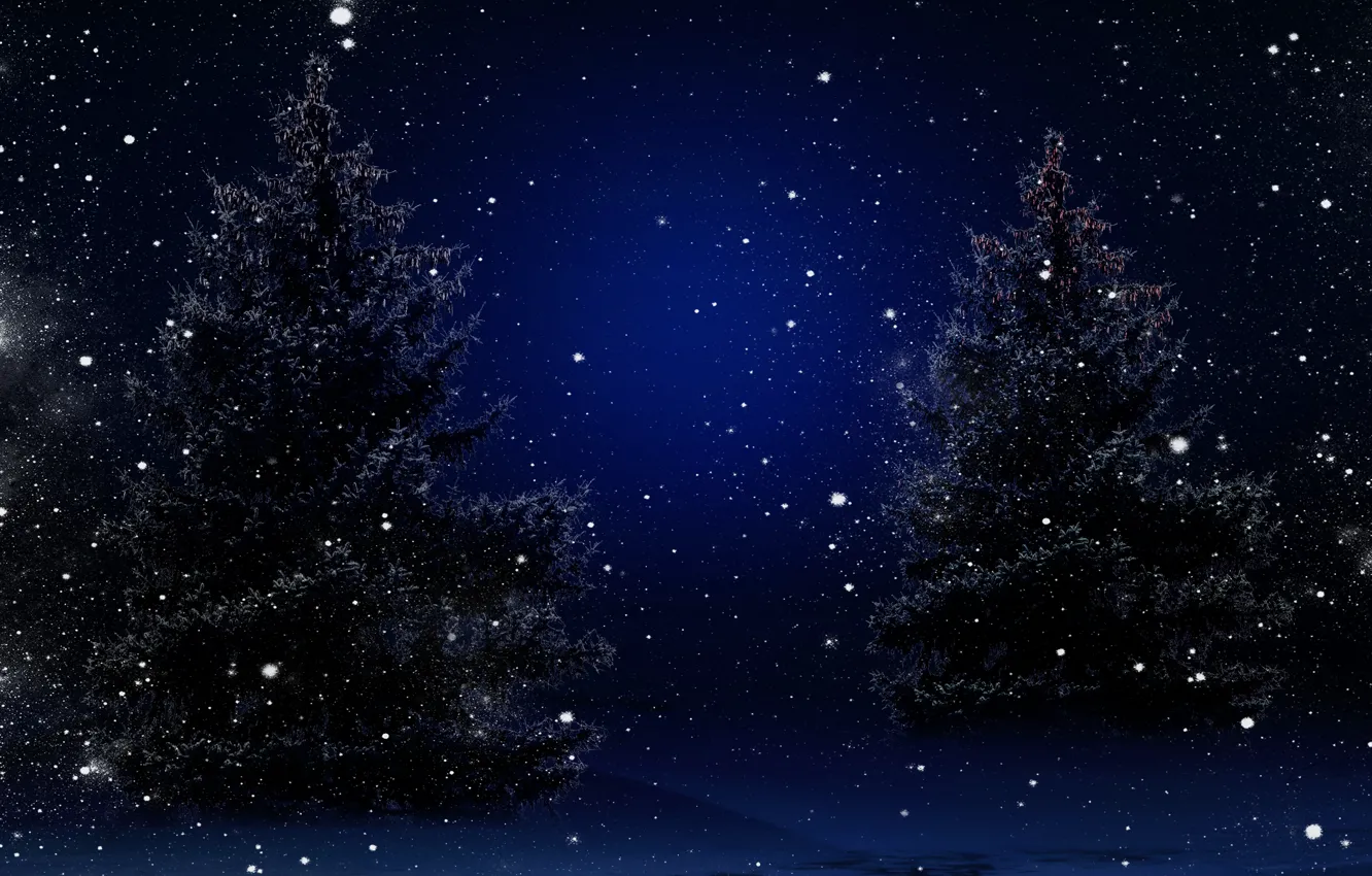 Фото обои зима, снег, деревья, природа, елка, Новый год, Nature, trees