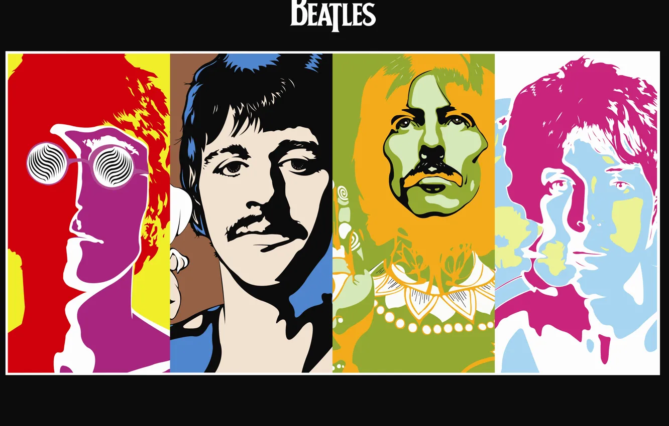 Фото обои The Beatles, Битлз, психоделик, Beatles band