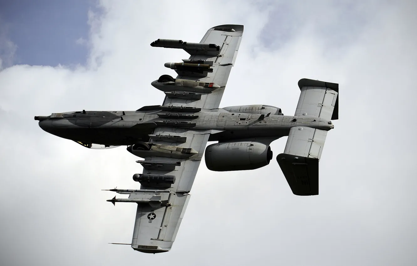 Фото обои небо, облака, штурмовик, A-10, Thunderbolt II