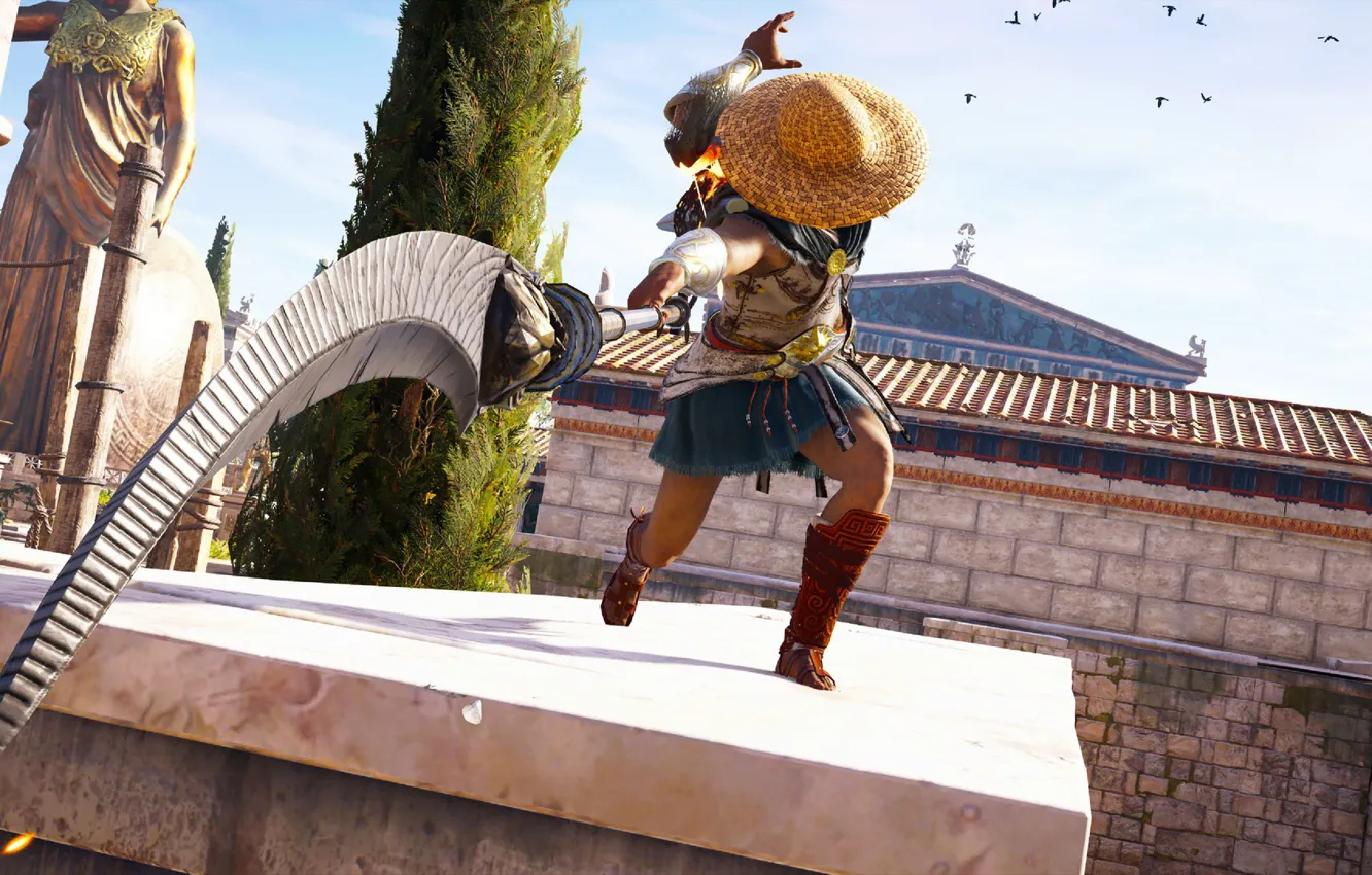Фото обои Kassandra, Assassin's Creed Odyssey, Assassin's Cred Odyssey Соломенная Шляпа, Assassin's Cred Odyssey Kassandra