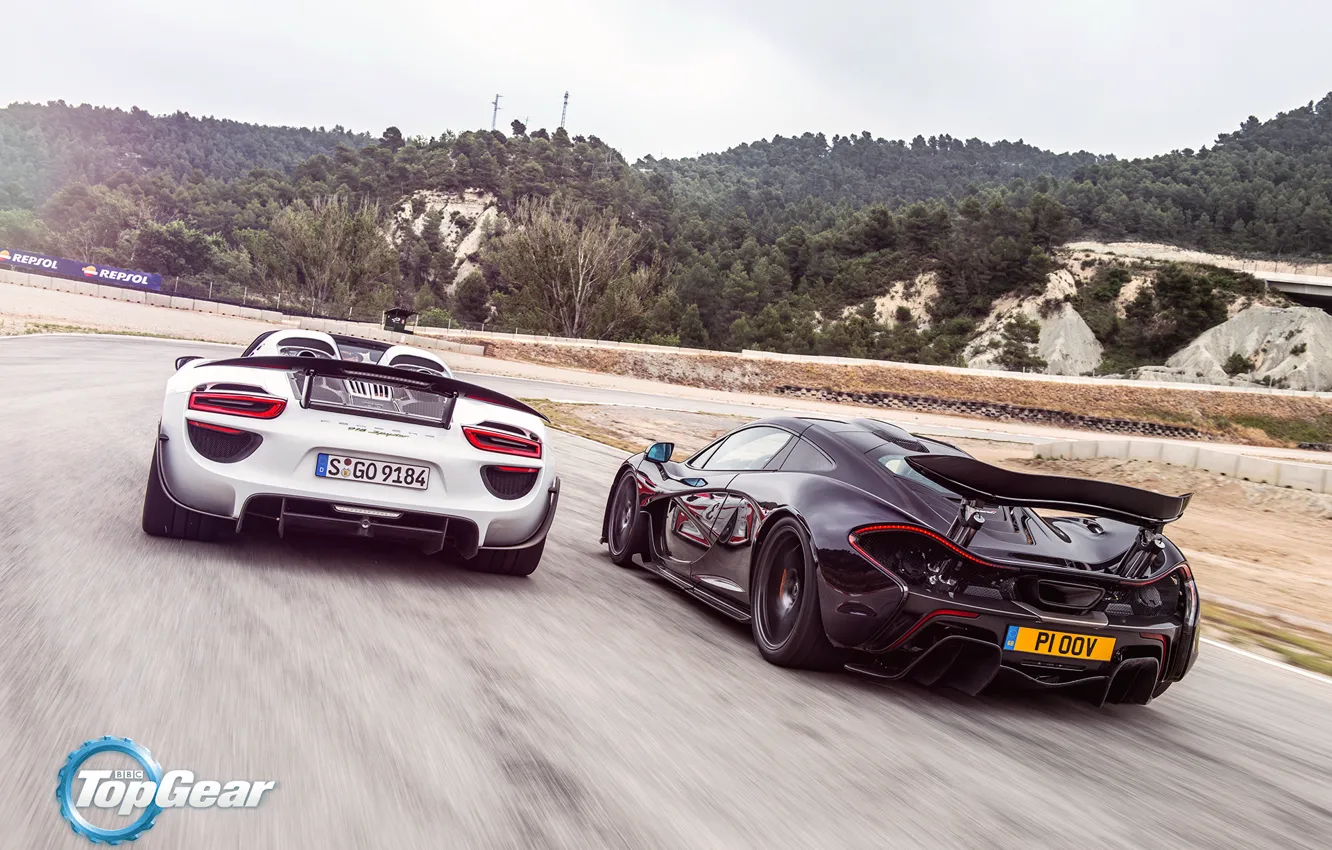 Фото обои McLaren, Porsche, Top Gear, Speed, Sun, 918, Supercars, Spider