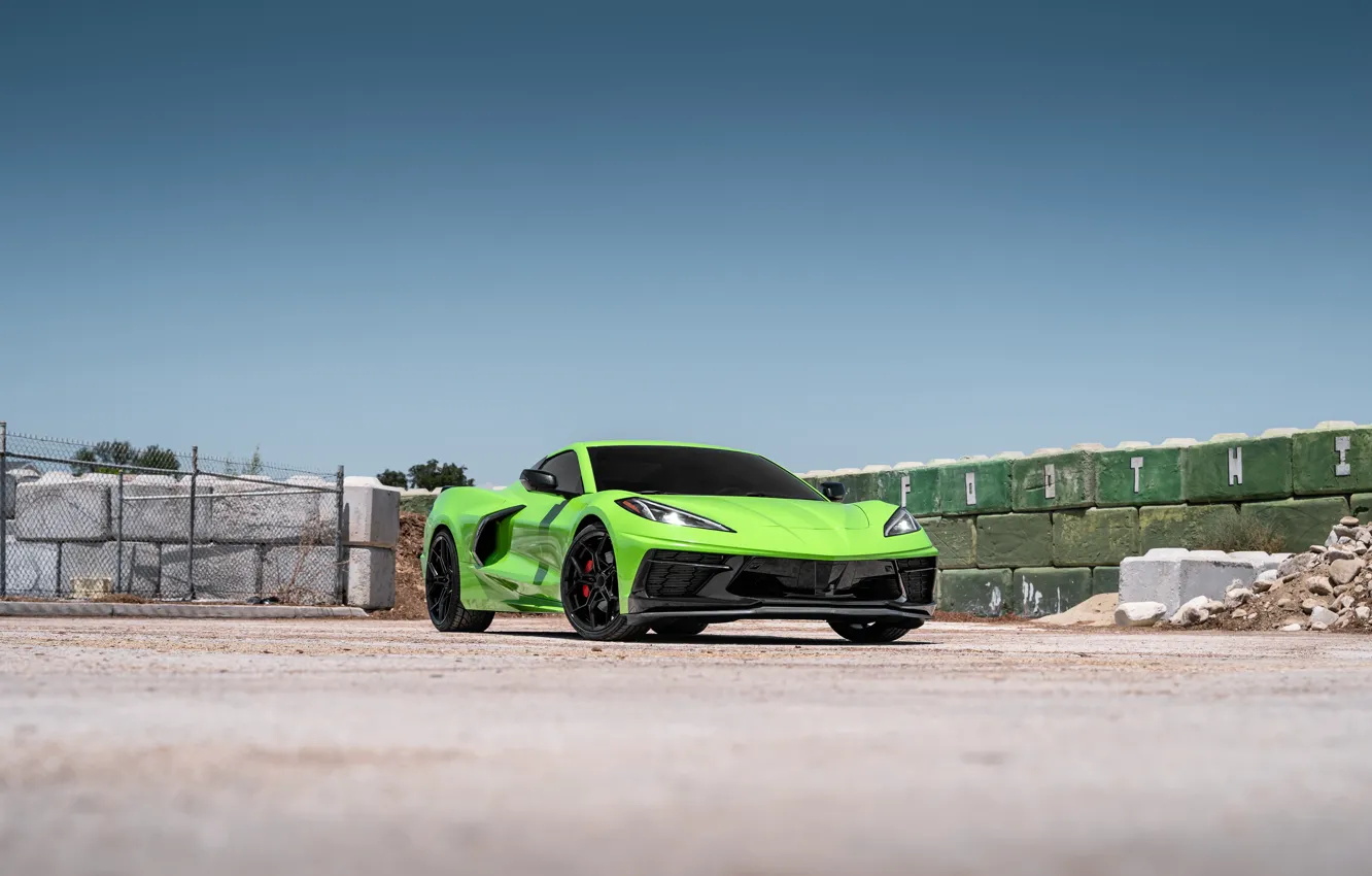 Фото обои Corvette, Chevrolet, light green