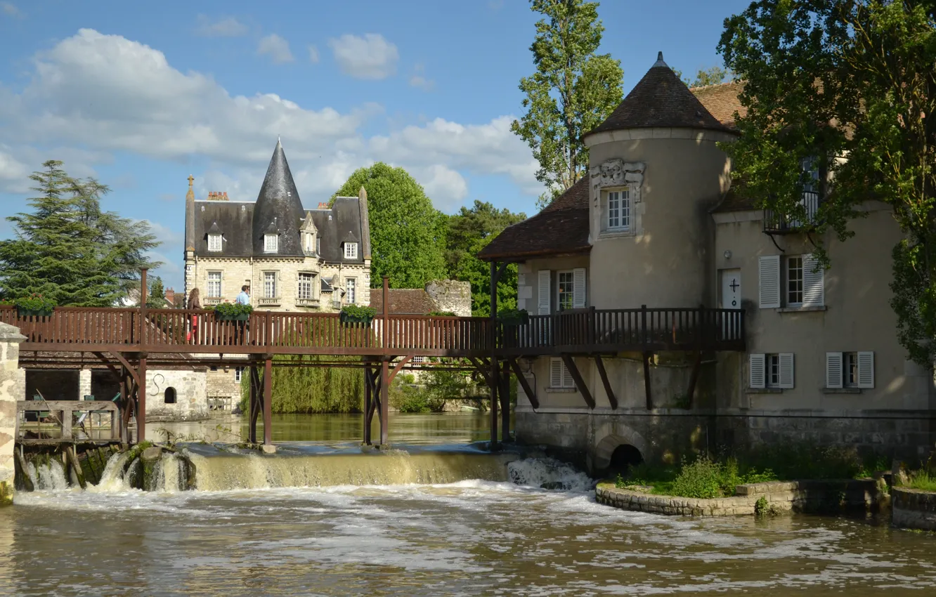 Фото обои Франция, Город, Архитектура, Bridge, France, Мостик, Town, Architecture