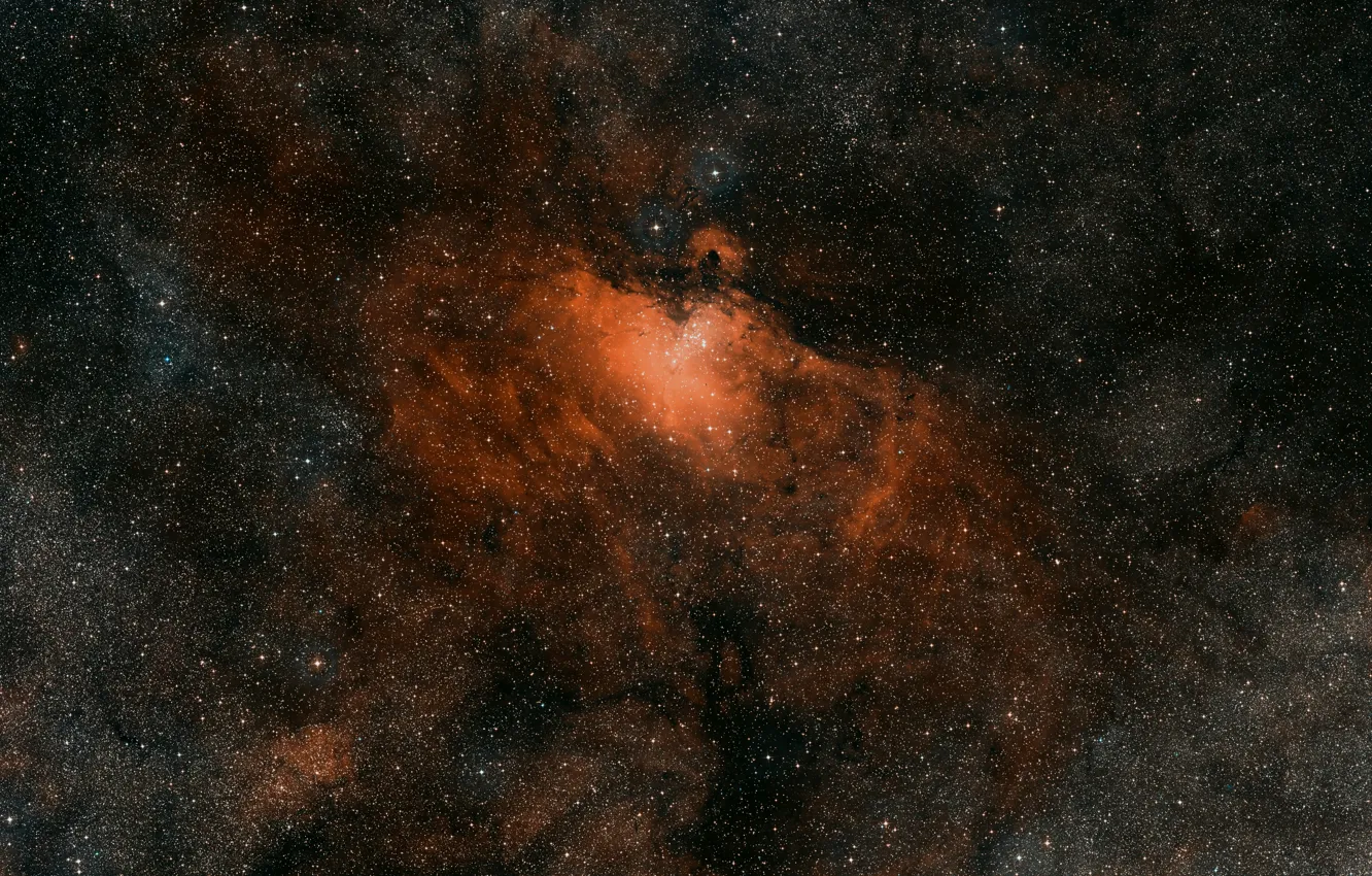 Фото обои Nebula, The Eagle Nebula, M 16, DSS2, Constellation Serpens Cauda, Messier 16