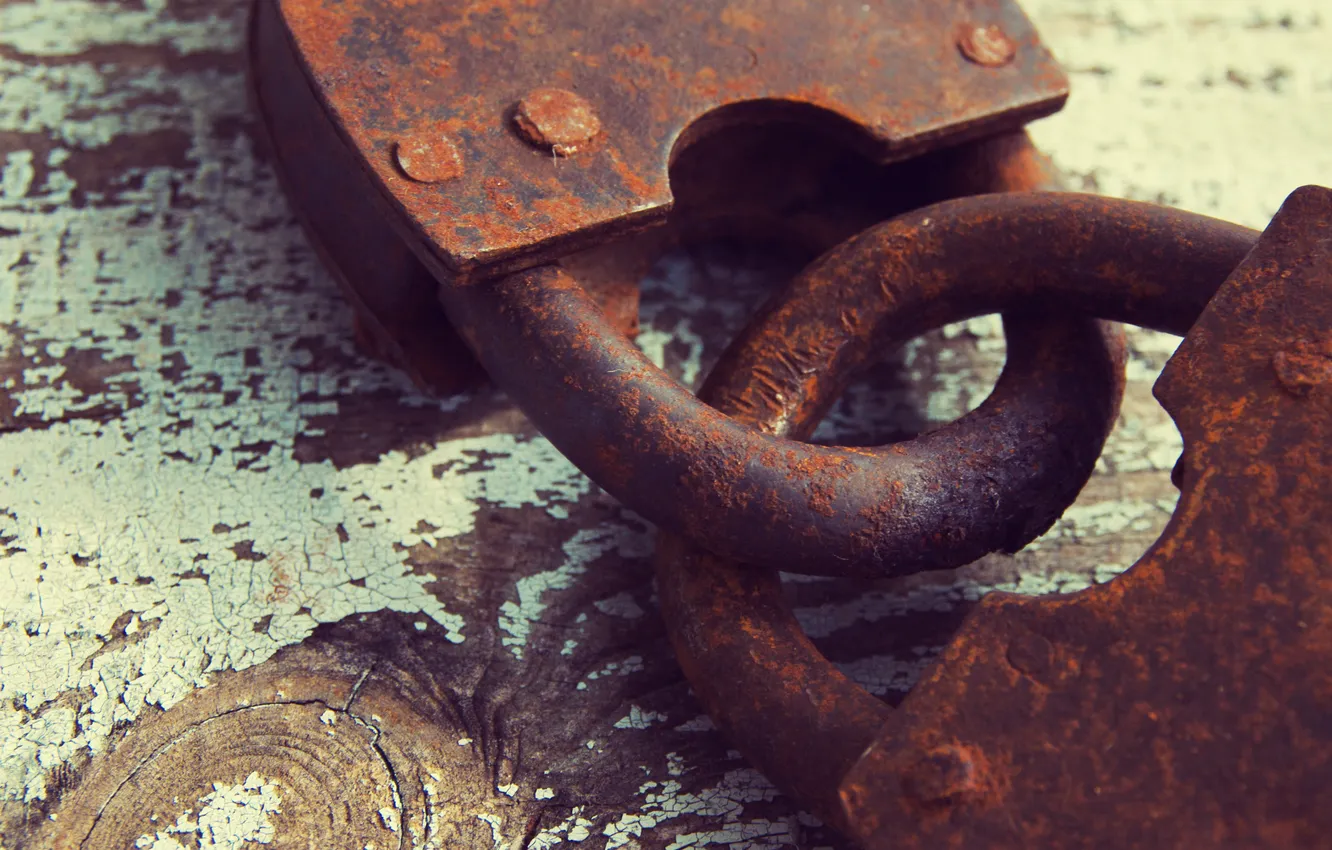 Фото обои metal, rust, padlock