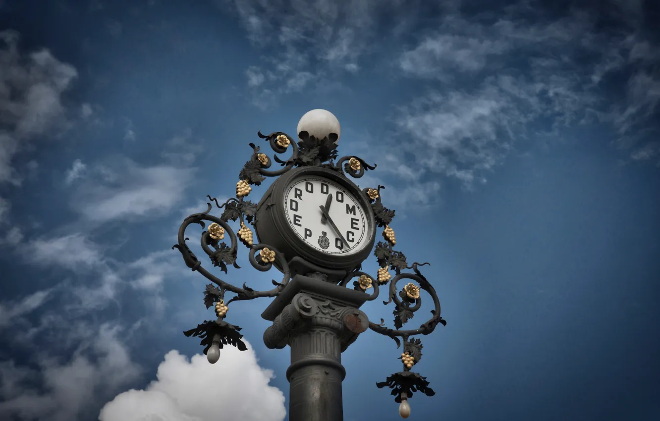 Фото обои небо, часы, Испания, Spain, Андалусия, Andalusia, Jerez de la Frontera, Херес-де-ла-Фронтера