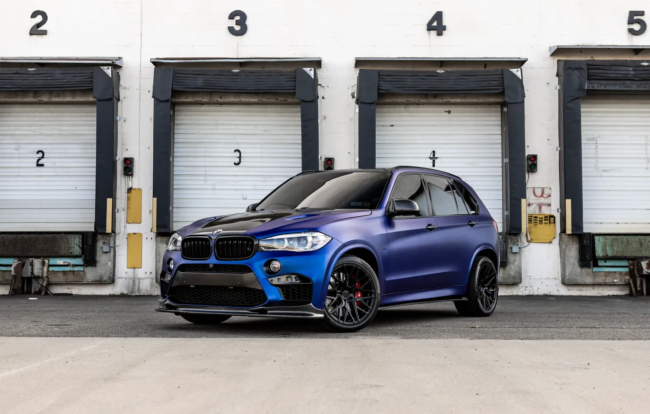 Фото обои BMW, Blue, Front, X5M, BMW X5M