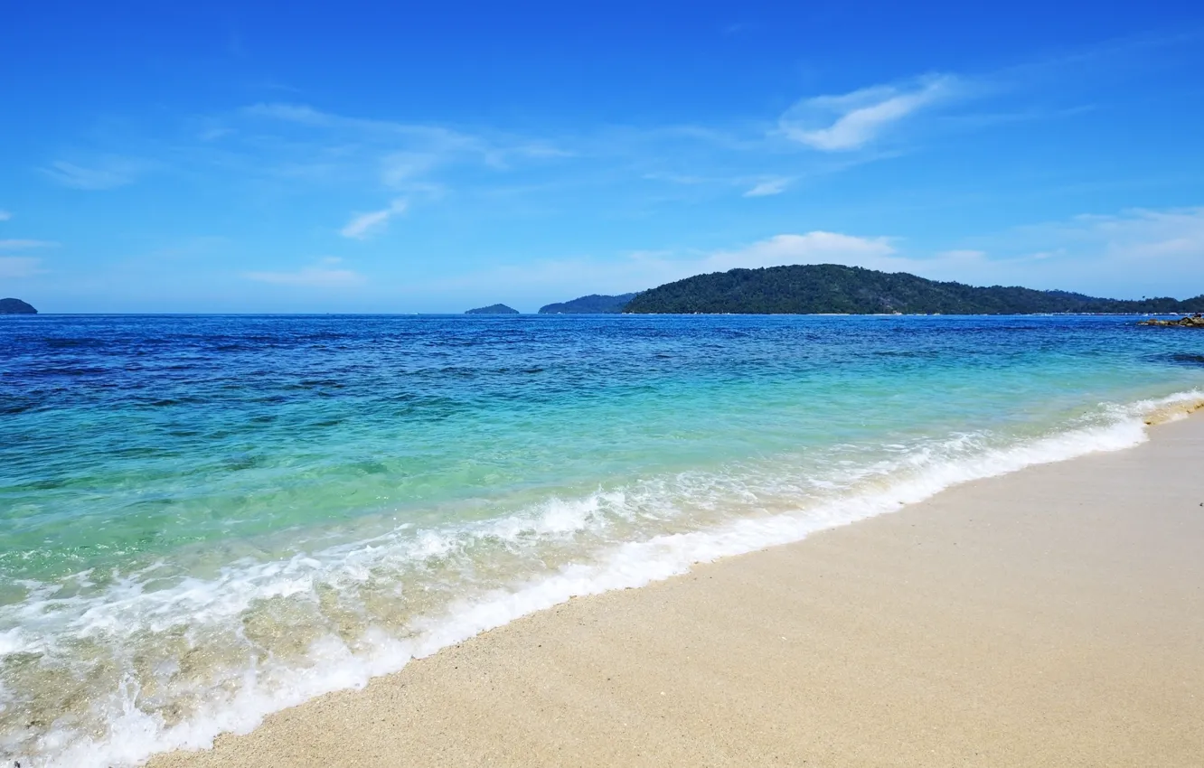 Фото обои песок, море, берег, Малайзия, Борнео