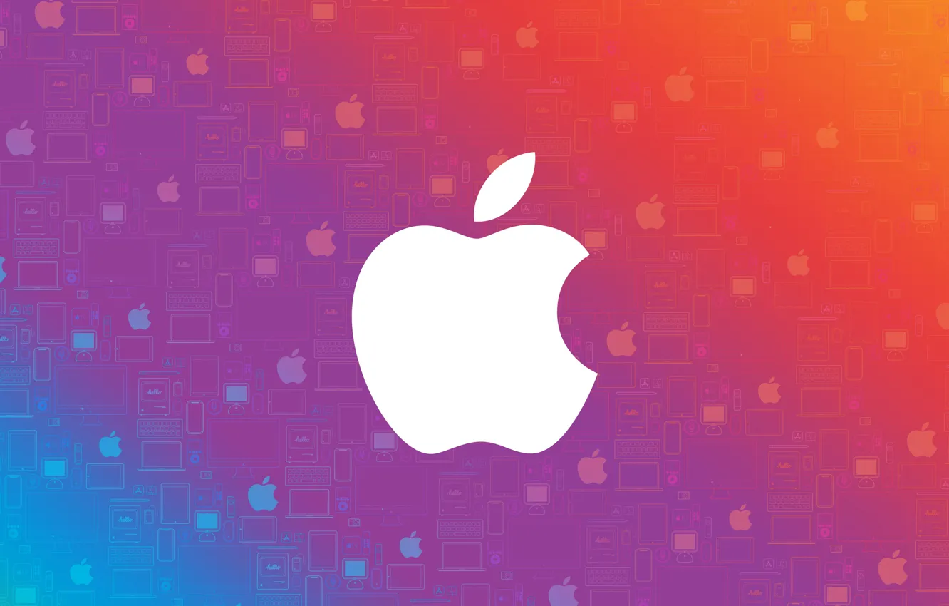Фото обои Apple, яблоко, логотип, Hi-Tech
