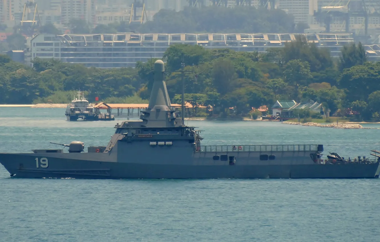 Фото обои корабль, Сингапур, патрульный, RSS Indomitable