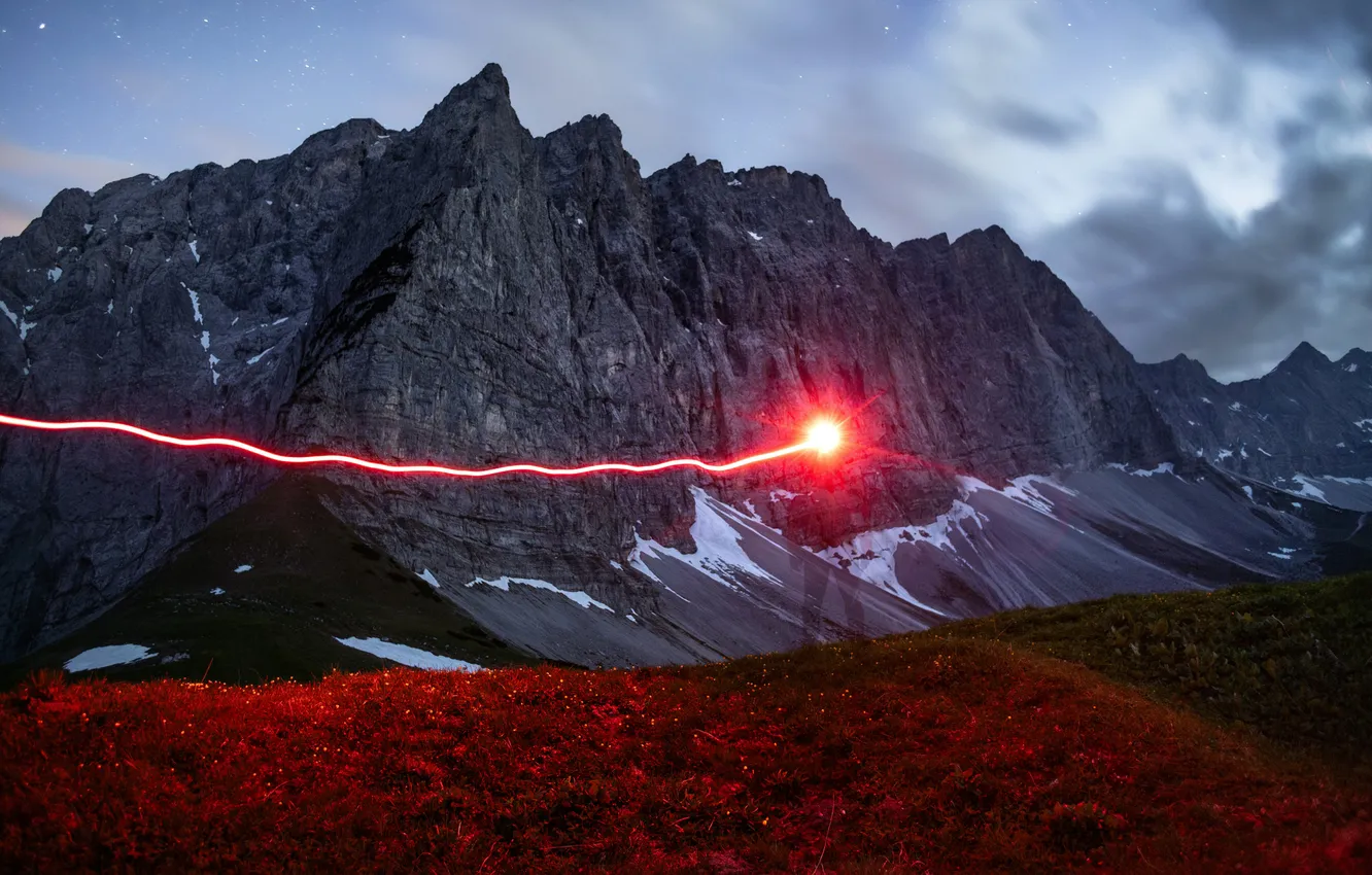 Фото обои light, mountain, strike, thunder, range