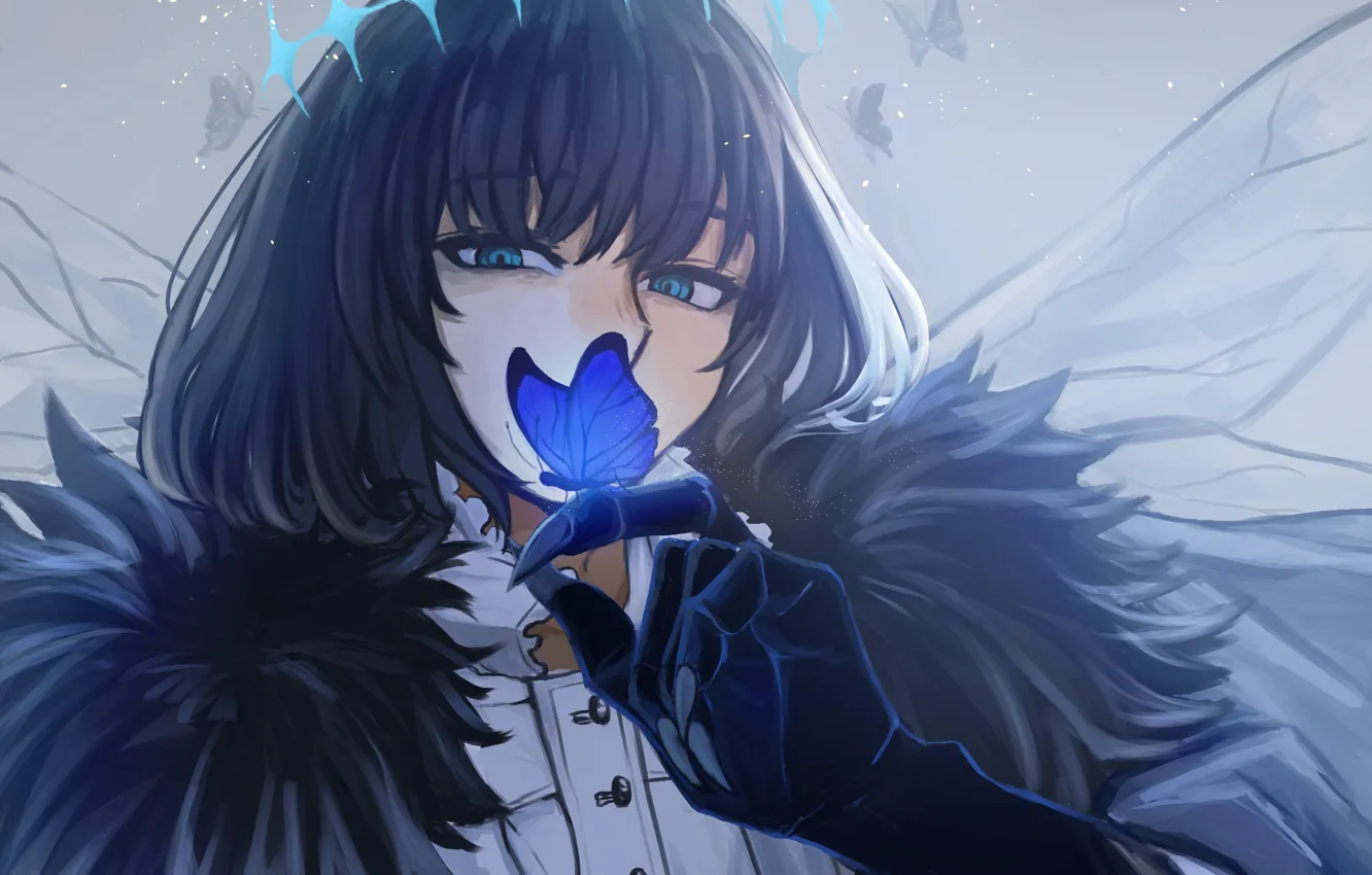 Фото обои бабочка, парень, Oberon, Fate / Grand Order, Pretender