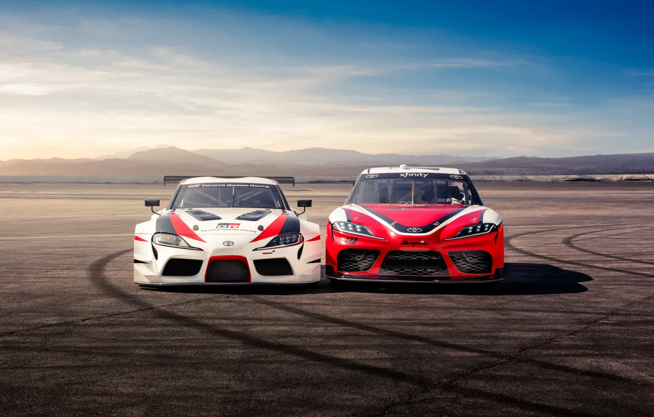 Фото обои Toyota, вид спереди, Supra, 2018, GR Supra Racing Concept, Xfinity