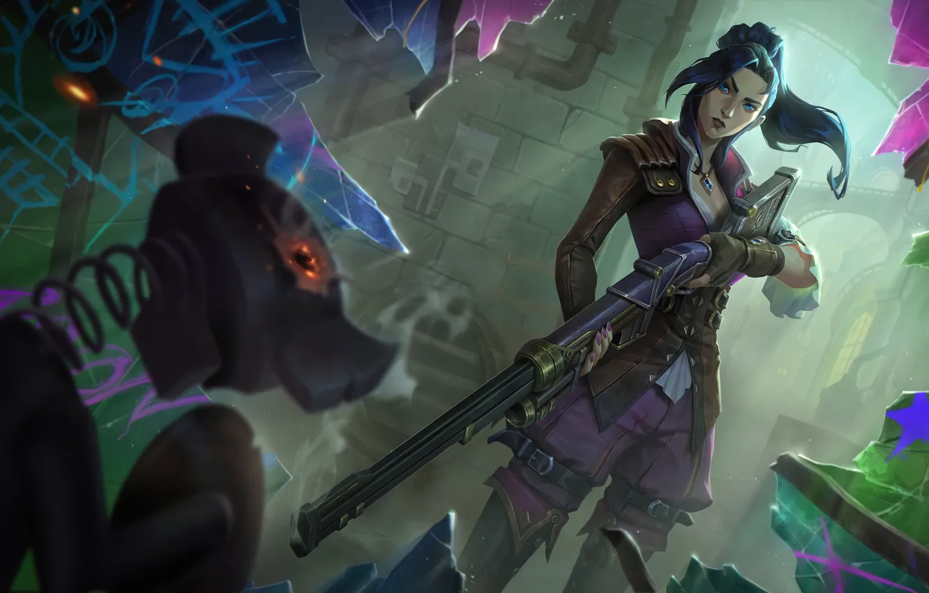 Фото обои игра, персонаж, League of Legends, LOL, Лига Легенд, Кейтлин, Riot Games, Arcane