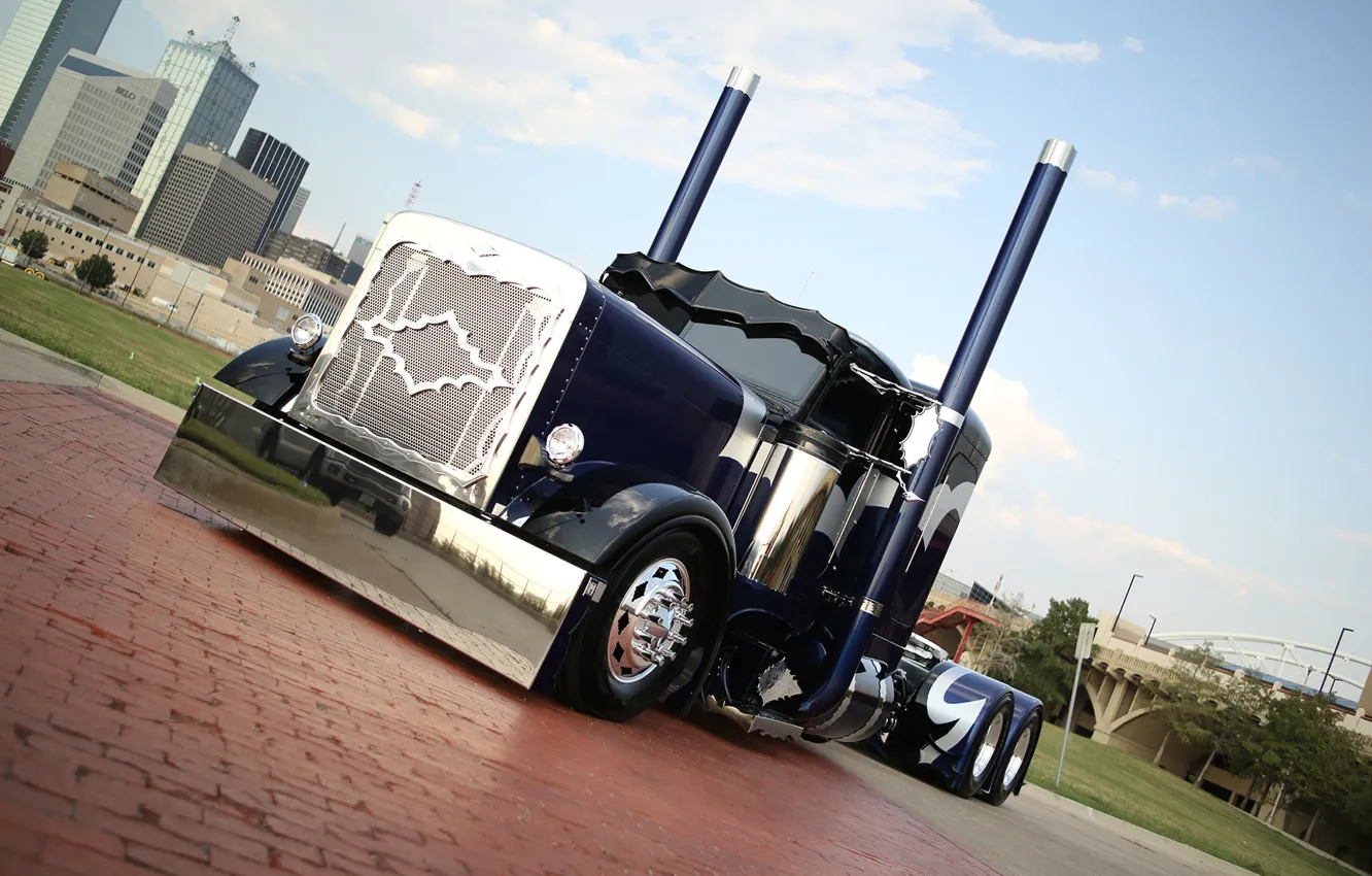 Фото обои грузовик, custom, truck, peterbilt