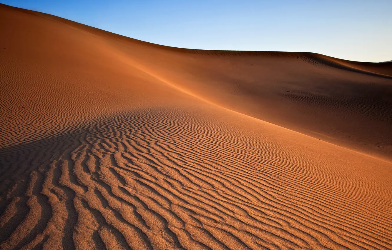 Фото обои песок, небо, природа, барханы, пустыня, дюны