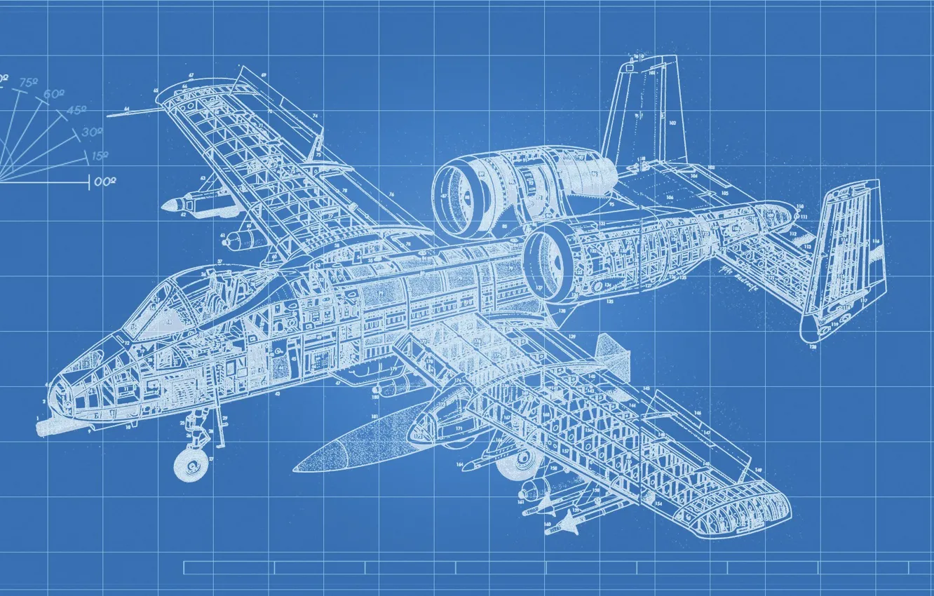 Фото обои конструкция, схема, штурмовик, A-10, Thunderbolt II, «Тандерболт» II
