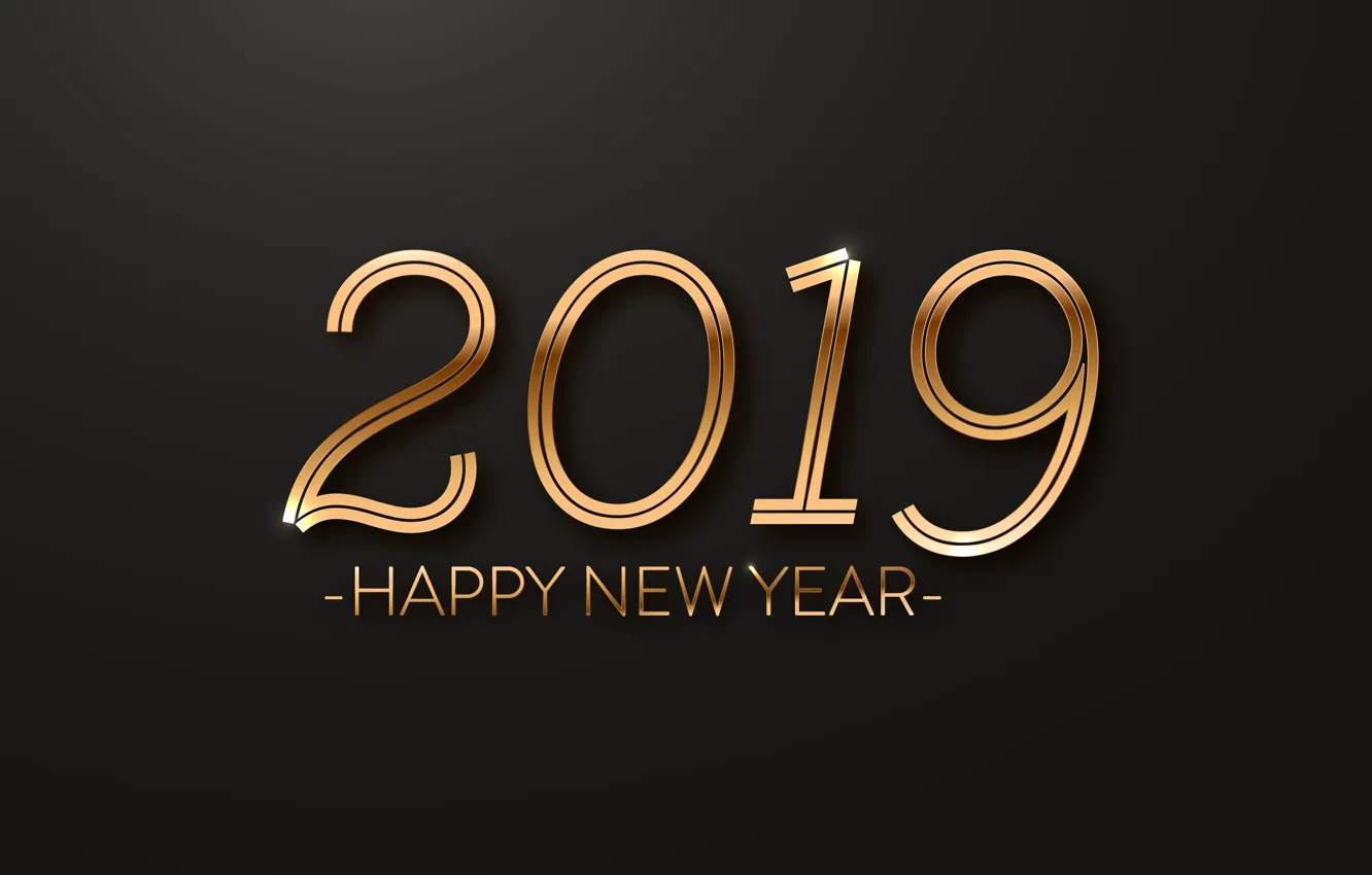 Фото обои золото, Новый Год, цифры, golden, черный фон, black, background, New Year