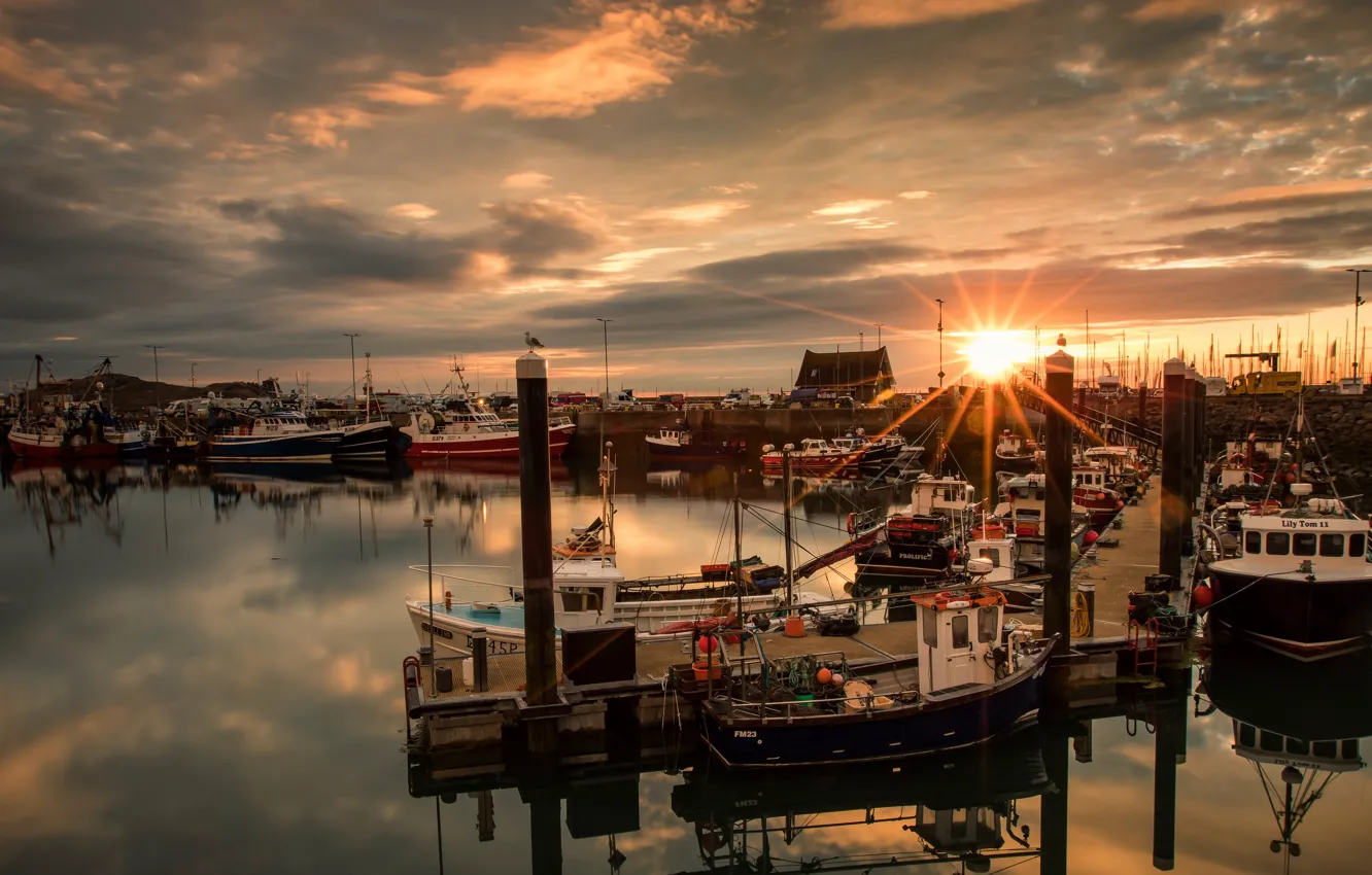 Фото обои лодка, порт, катер, водоем, плавсредства