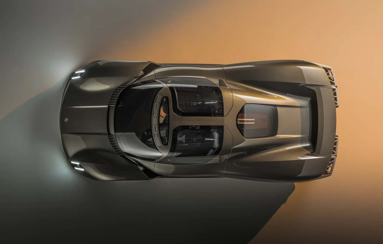 Фото обои Porsche, concept, концепт, вид сверху, гиперкар, hypercar, Mission X, Porsche Mission X