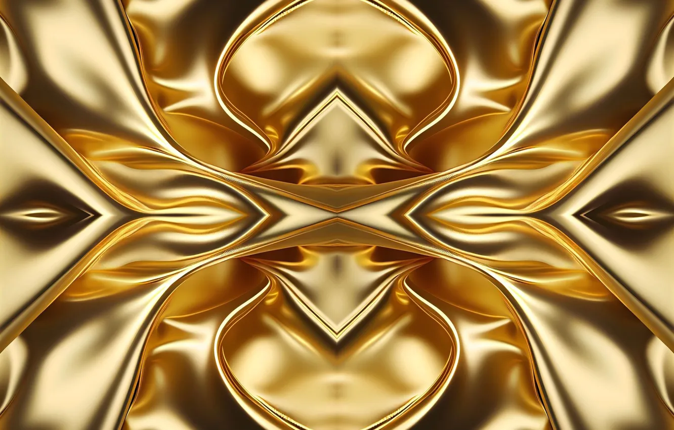 Фото обои gold, design, art, fractal, illustrtion