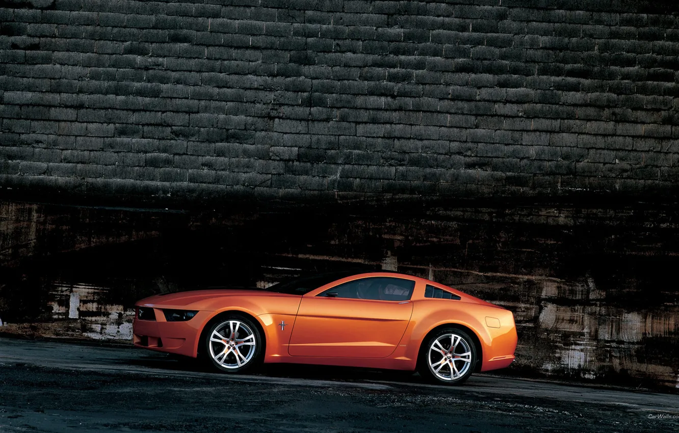 Фото обои авто, оранжевый, Ford, Mustang -Giugiaro