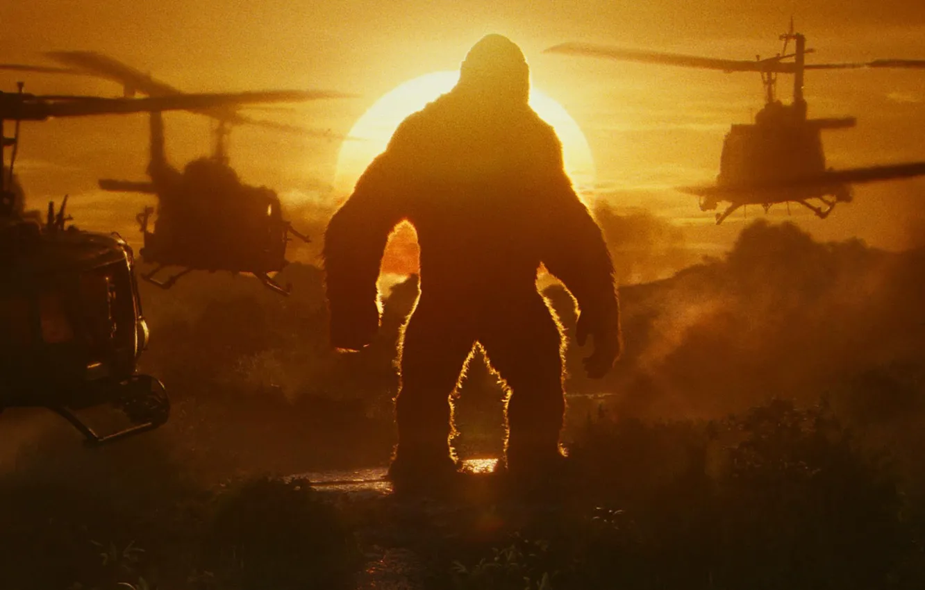 Фото обои cinema, army, movie, gorilla, film, strong, Kong: Skull Island, Skull Island