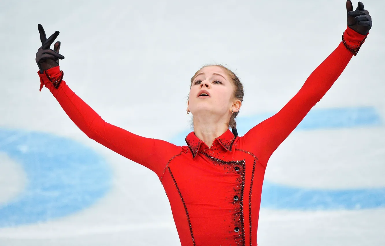 Фото обои взгляд, лёд, фигурное катание, пальцы, красивая, изящность, РОССИЯ, олимпийская чемпионка