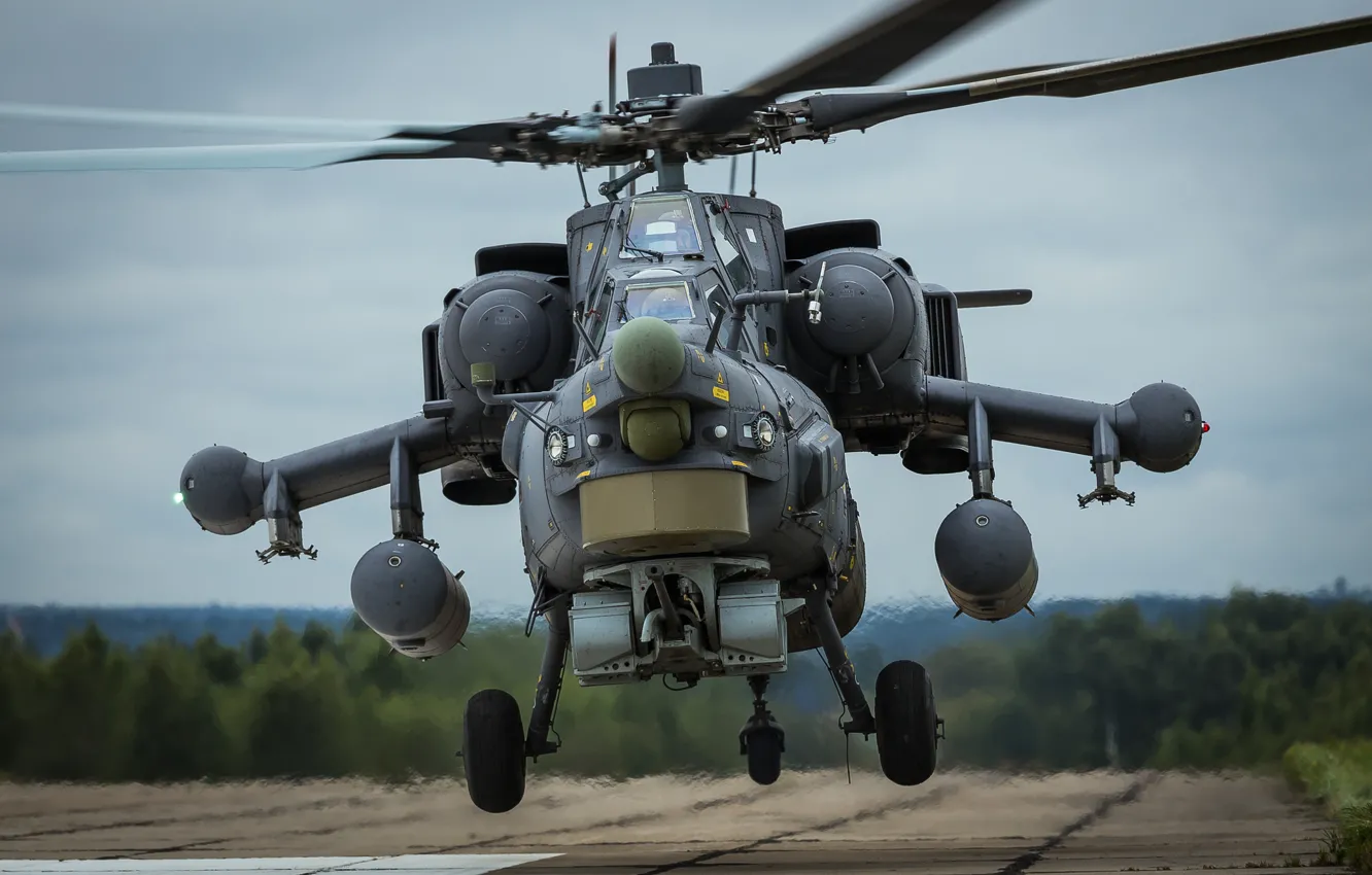 Фото обои вертолёт, взлет, российский, ударный, «Беркуты», Mi-28N