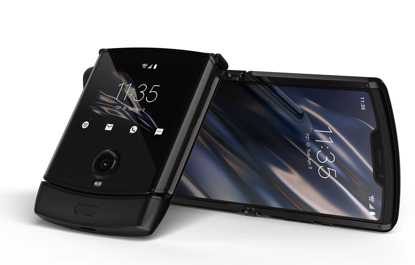 Фото обои Motorola, 2020, foldable smartphone, складной смартфон, Моторола, раскладушка с гибким экраном, Motorola Razr