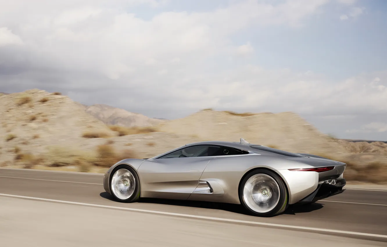 Фото обои дорога, car, Concept, Jaguar, speed, C-X75