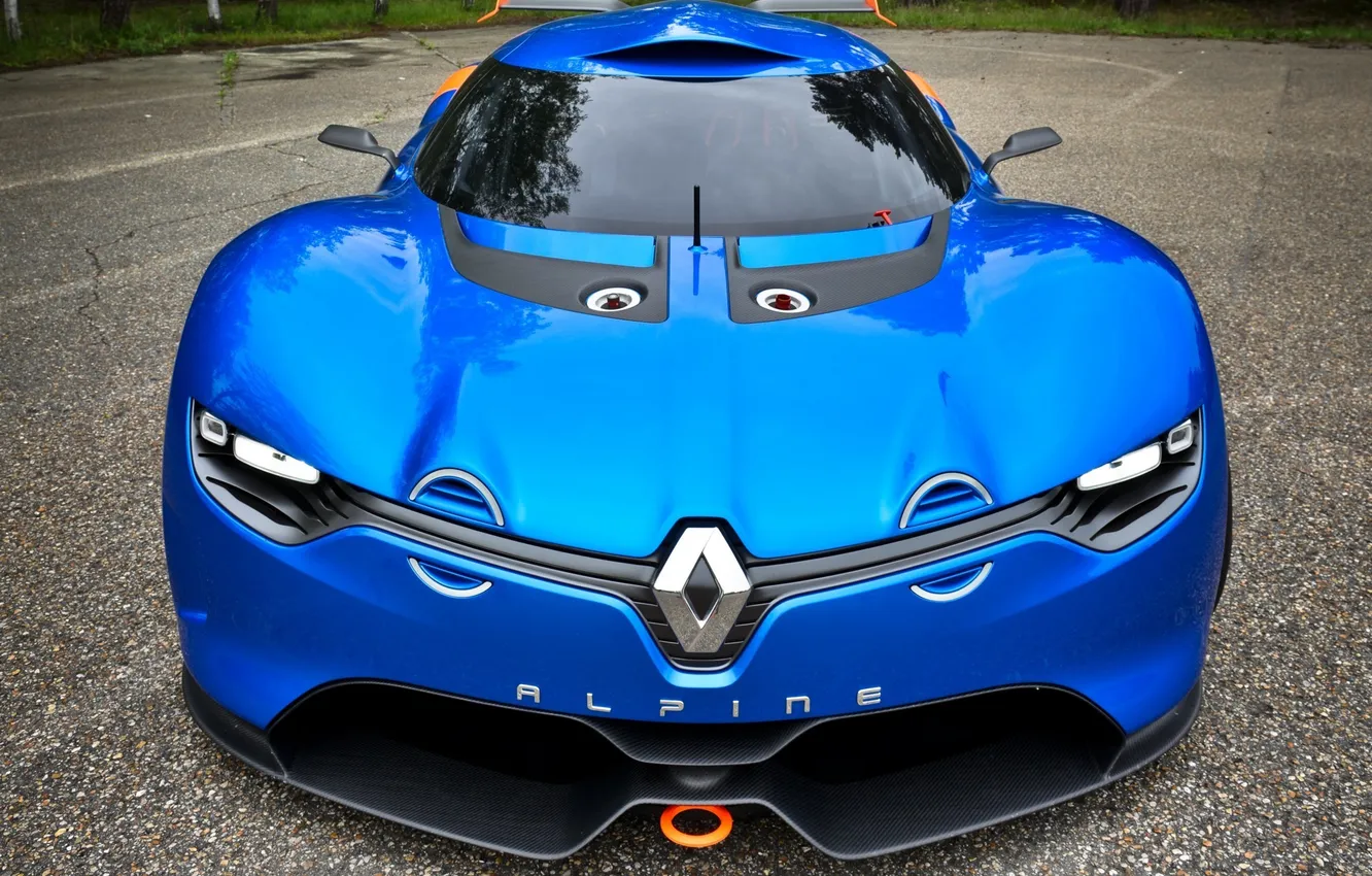 Фото обои машина, Concept, лого, Renault, передок, ромб, рено, Alpine